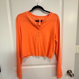 SKIMS apricot cotton rib, Henley size 3X